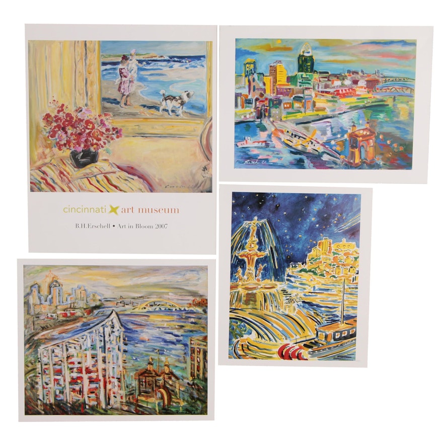 Impressionist Style Offset Lithographs of Cincinnati after Beverly Erschell