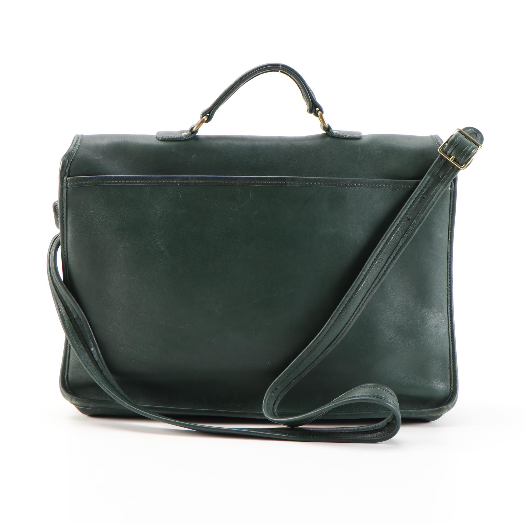 Coach Metropolitan Briefcase Messenger Bag in Green Glove-Tanned Leather