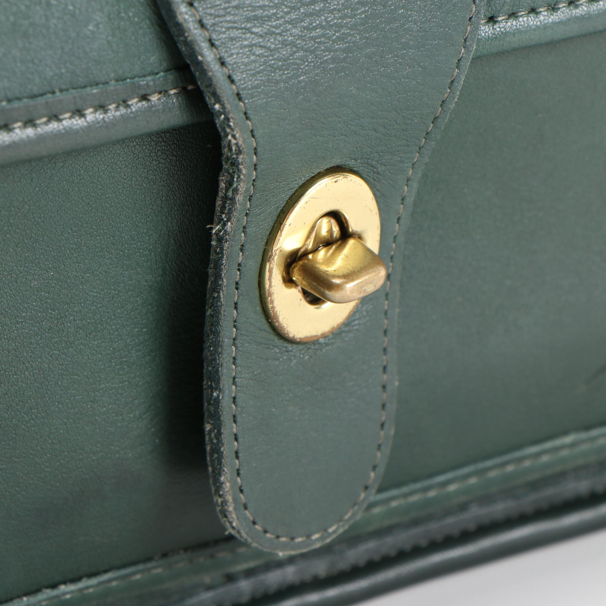 Coach Metropolitan Briefcase Messenger Bag in Green Glove-Tanned Leather