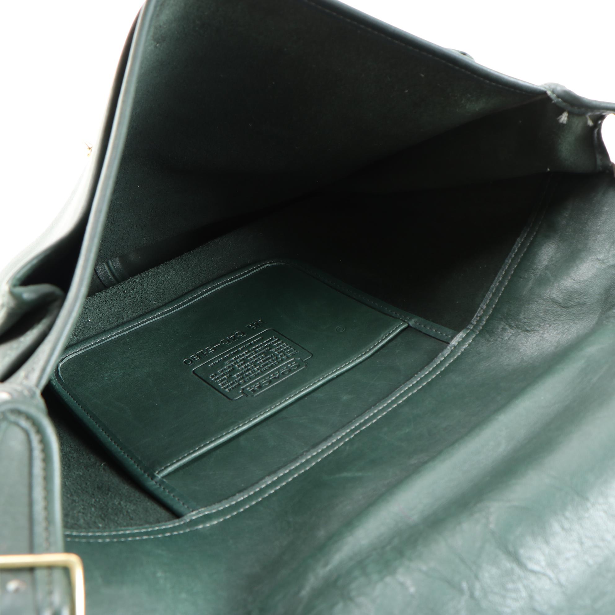 Coach Metropolitan Briefcase Messenger Bag in Green Glove-Tanned Leather