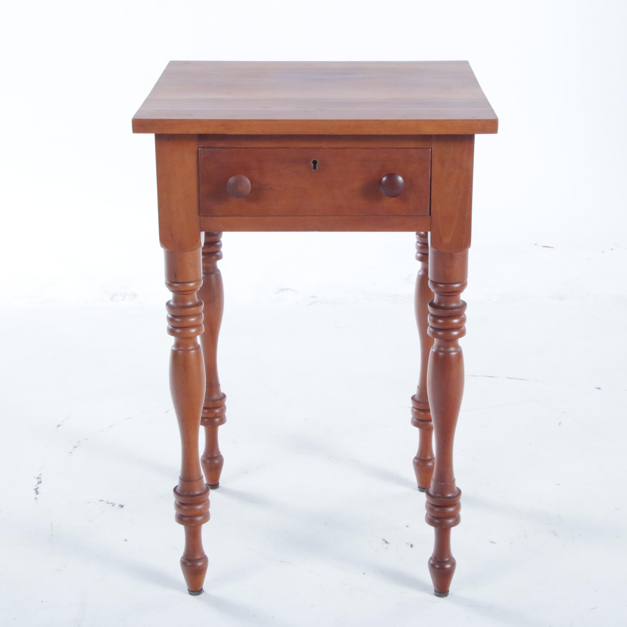 Pair of McMahan Furniture Co. American Primitive Cherrywood Side Tables