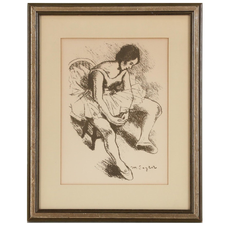 Figural Lithograph after Moses Soyer "Ballerina"