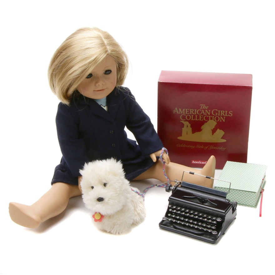 American Girl "Kit" Doll with "Coconut" Dog and Typewriter