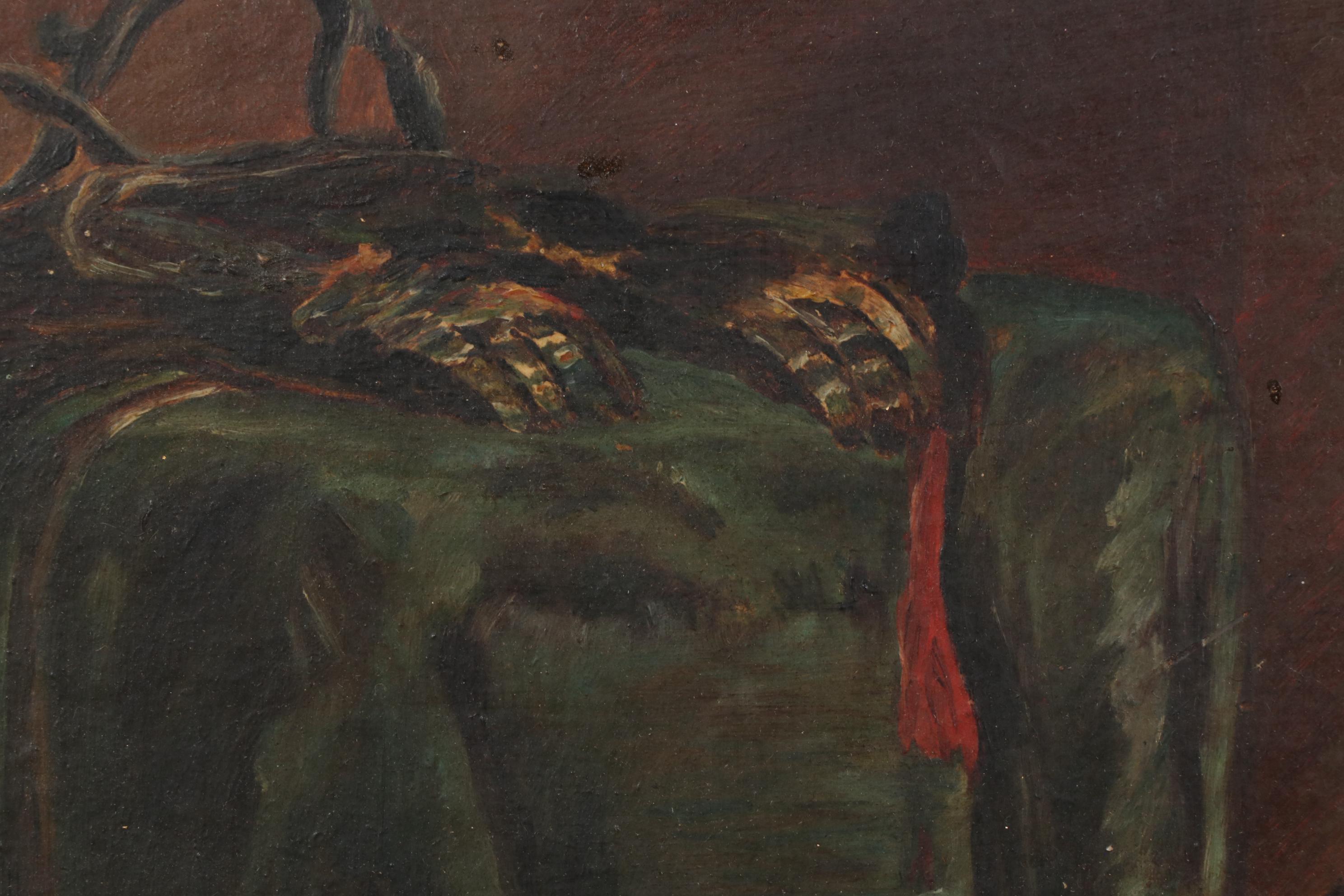 Oil Painting of a Forlorn Dog, Late 19th Century