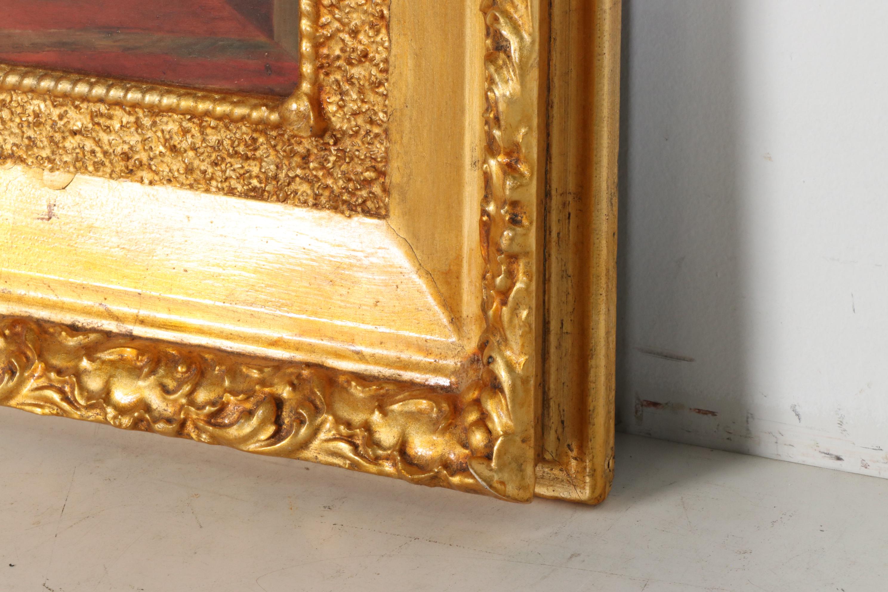 Oil Painting of a Forlorn Dog, Late 19th Century