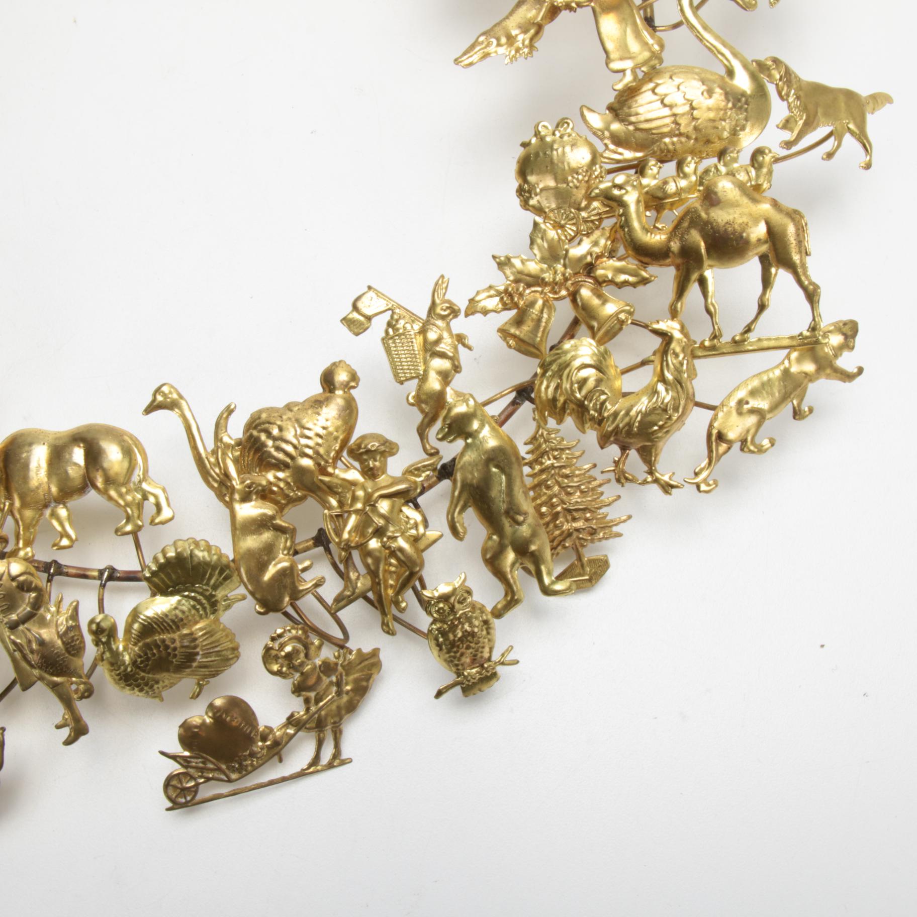 Victorian Style Petite Choses Dresden Brass Holiday Wreath