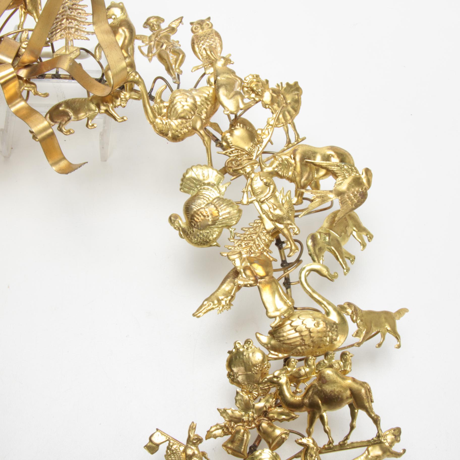 Victorian Style Petite Choses Dresden Brass Holiday Wreath