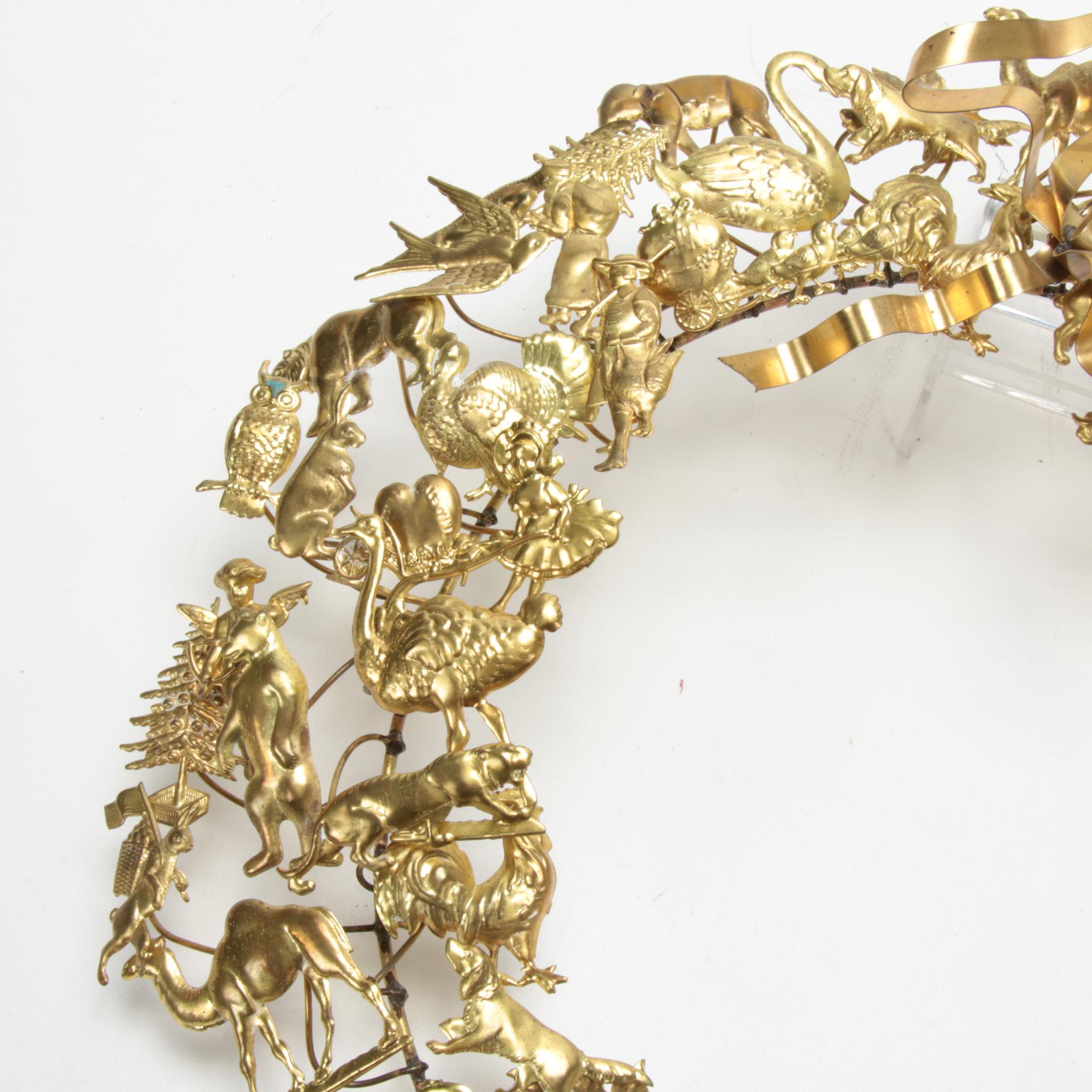 Victorian Style Petite Choses Dresden Brass Holiday Wreath