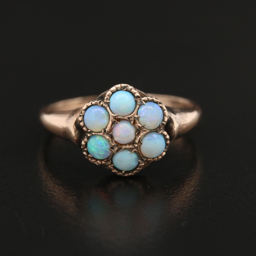 Victorian Opal Cluster Ring