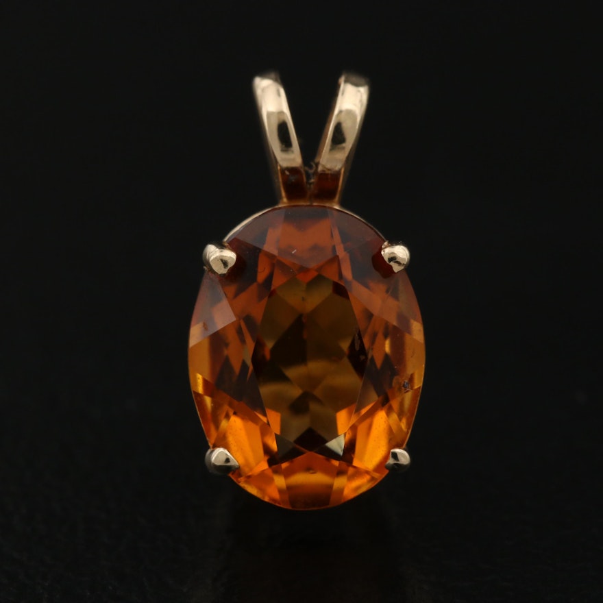 14K Citrine Pendant