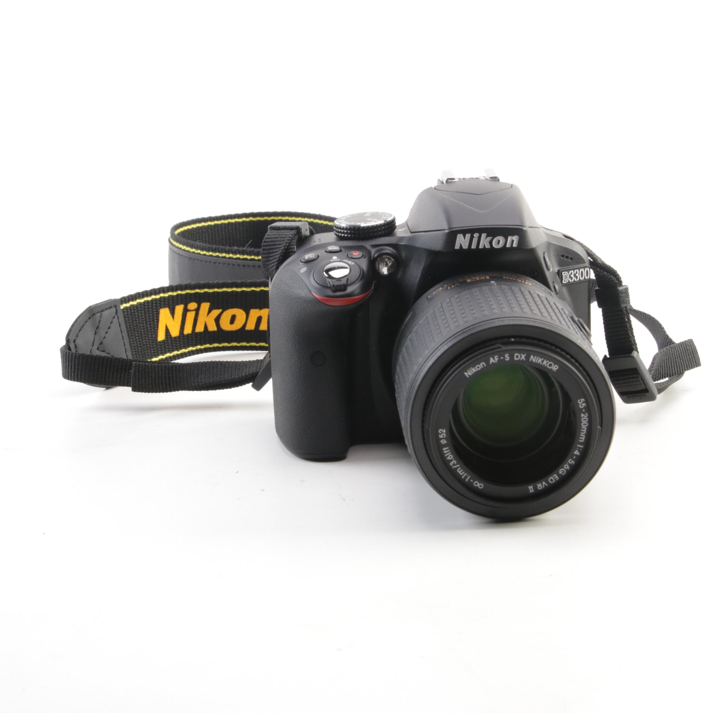 Nikon Model "D3300" DX VR Digital Camera with Tripod and Accessories