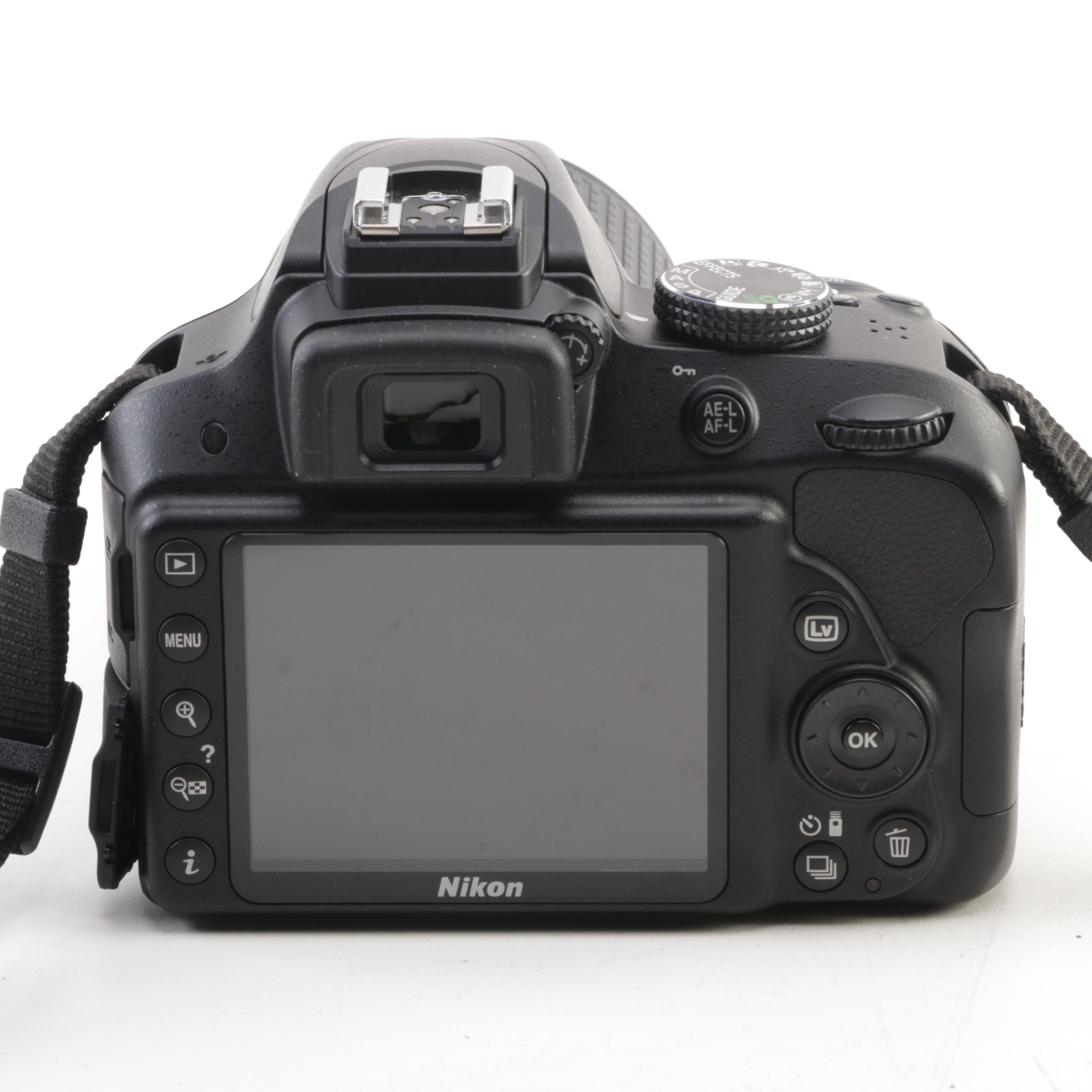 Nikon Model "D3300" DX VR Digital Camera with Tripod and Accessories