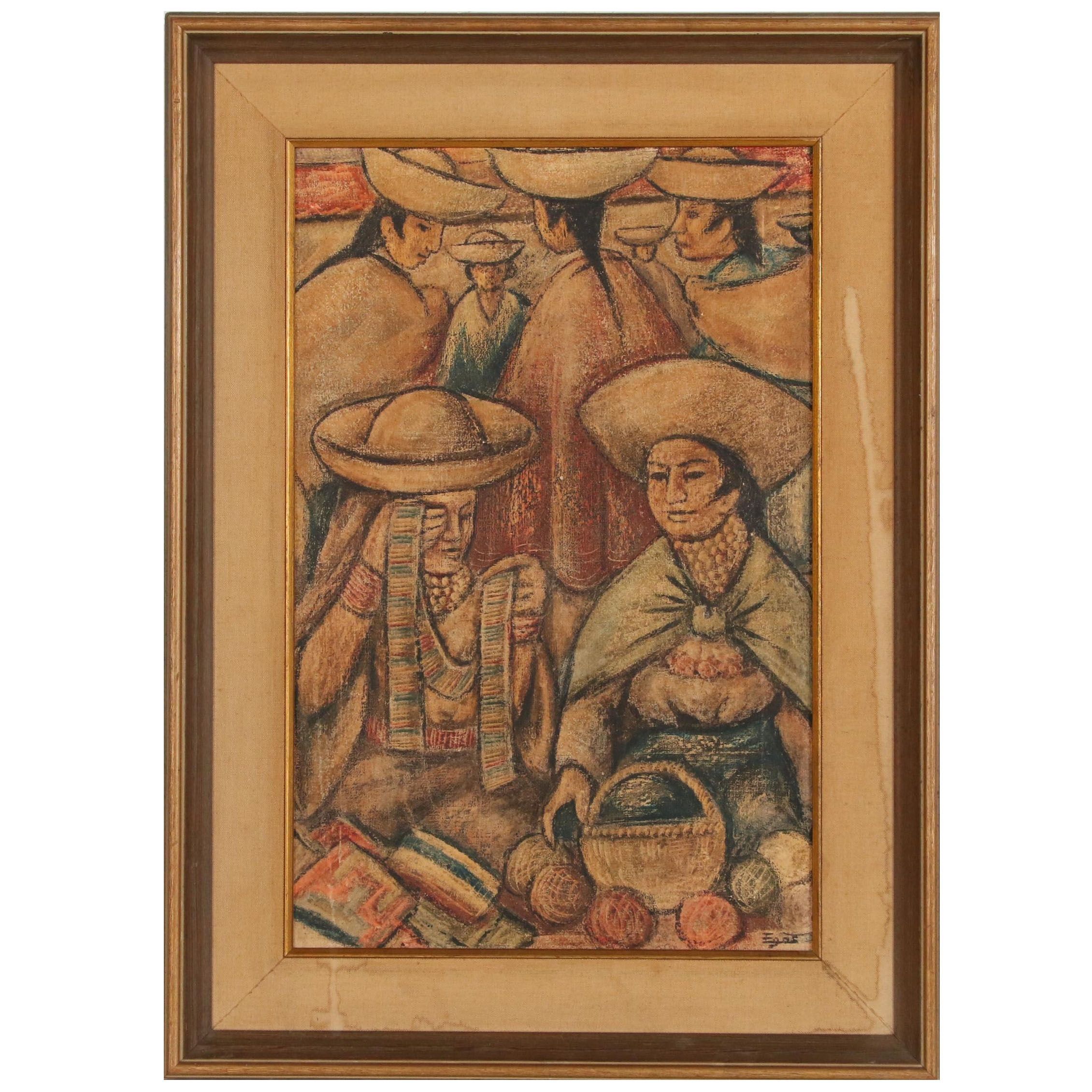 Figural Oil Painting in the Manner of Camilo Egas