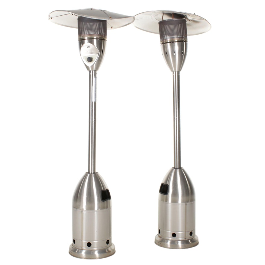 Pair of Stainless Steel Propane Outdoor Patio Heaters