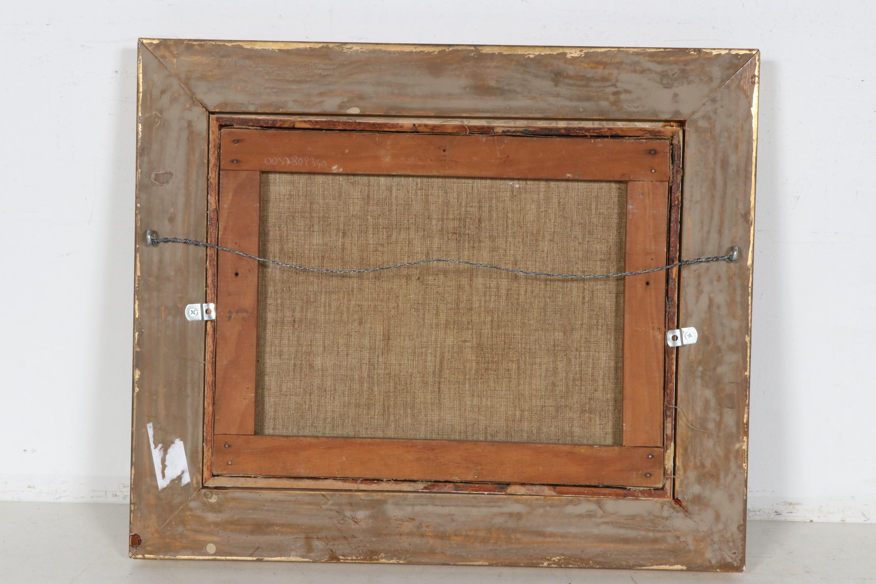 Village Street Landscape Oil Painting, 1958