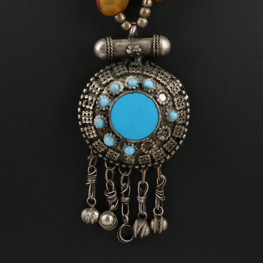 Turquoise, Agate and Resin Necklace