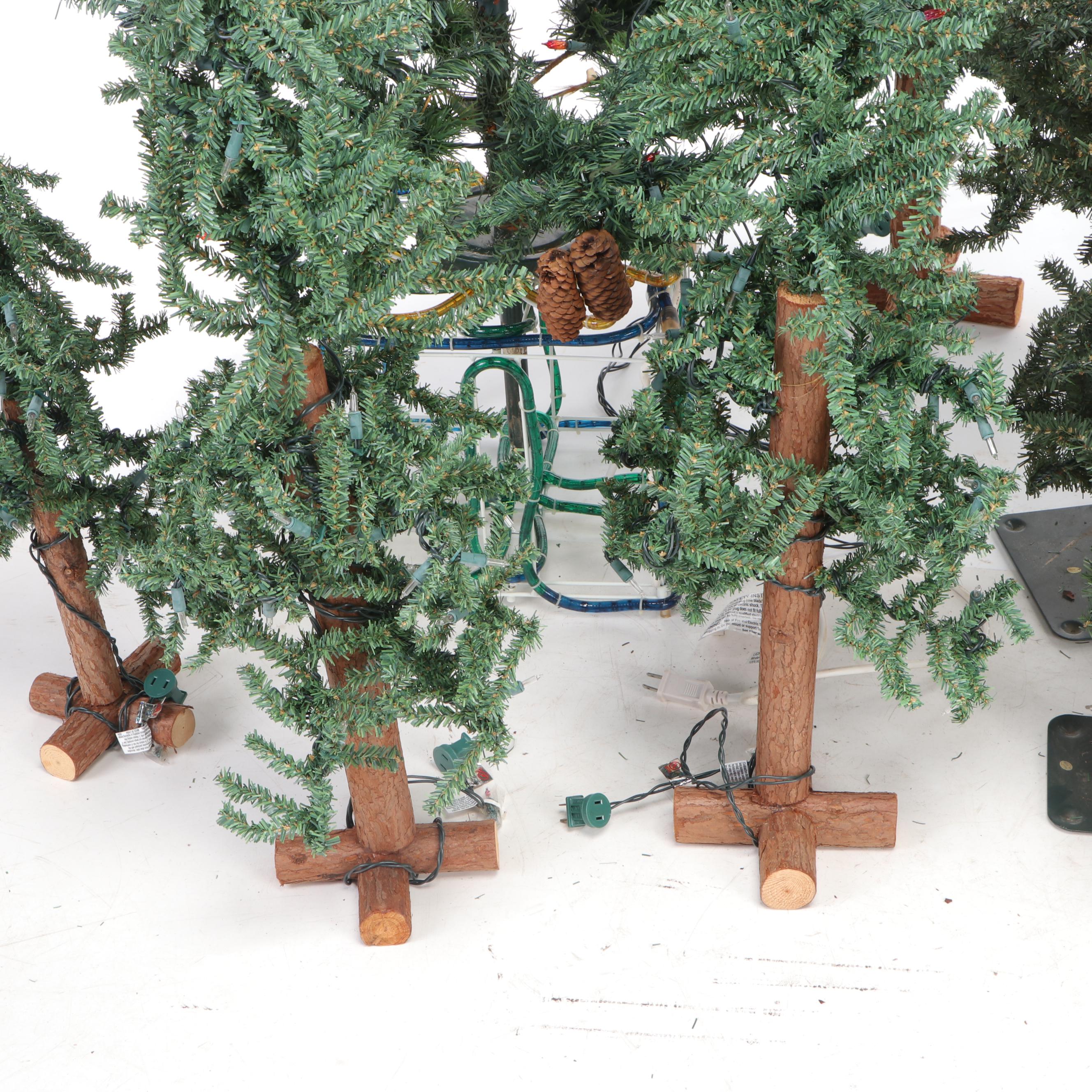 Frontgate Artificial Pre-Lit Christmas Trees with Other Christmas Decor