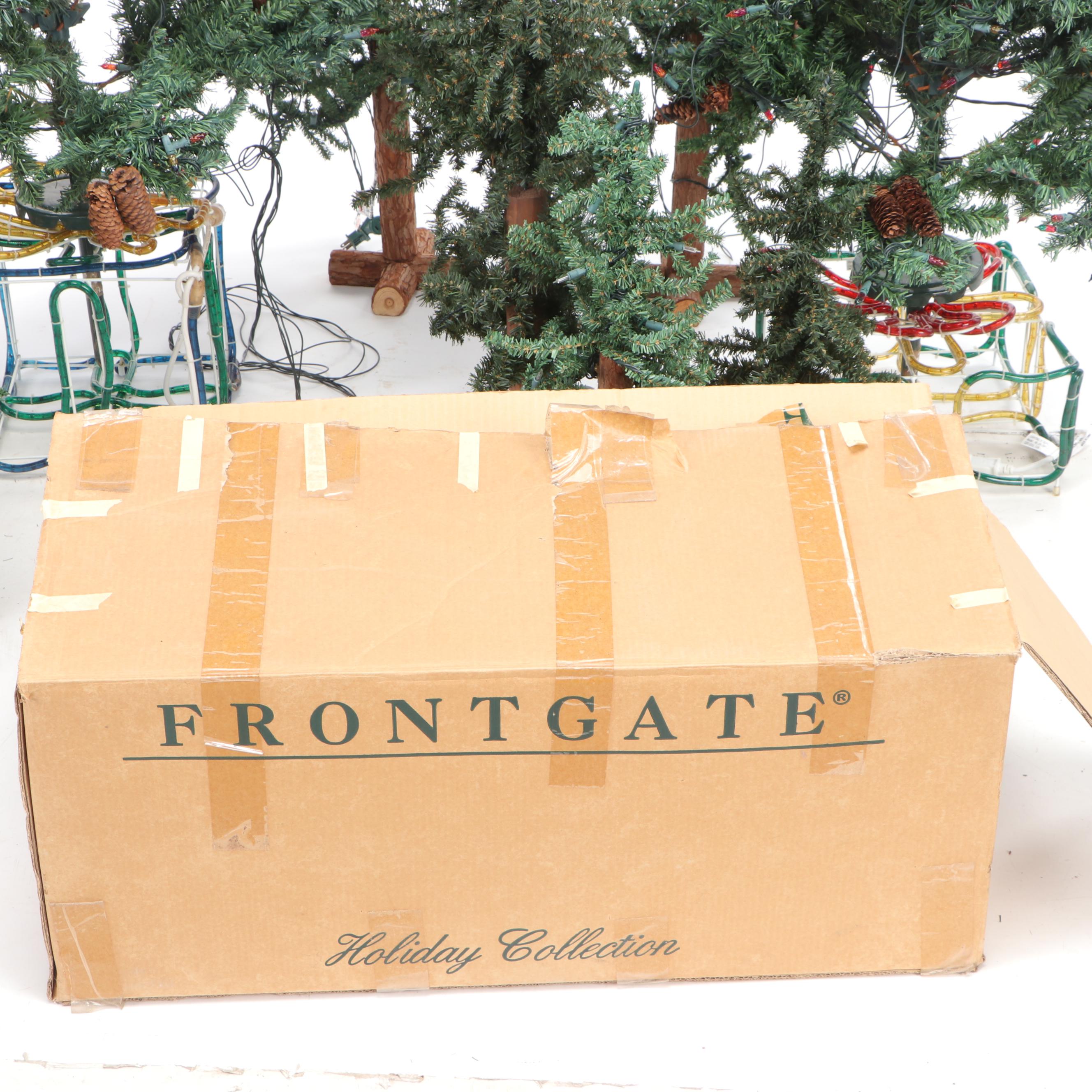 Frontgate Artificial Pre-Lit Christmas Trees with Other Christmas Decor