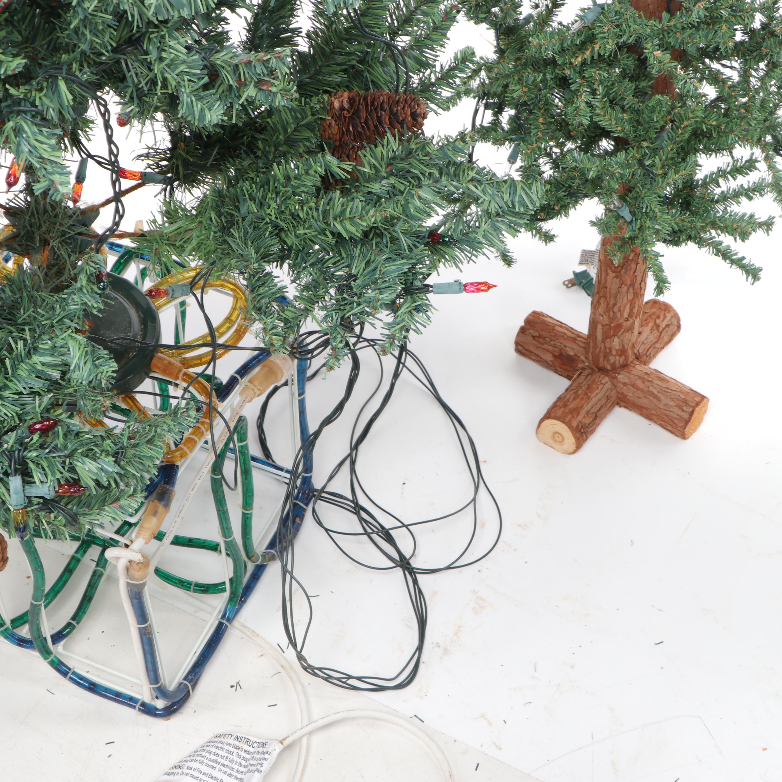 Frontgate Artificial Pre-Lit Christmas Trees with Other Christmas Decor