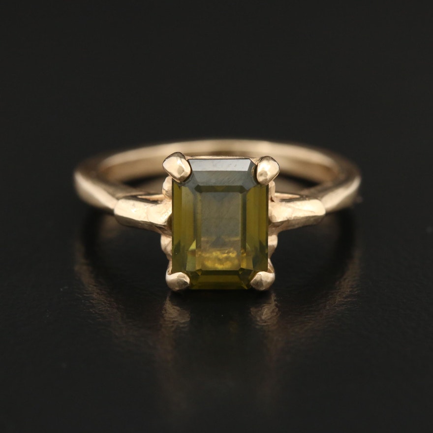 14K Tourmaline Solitaire Ring