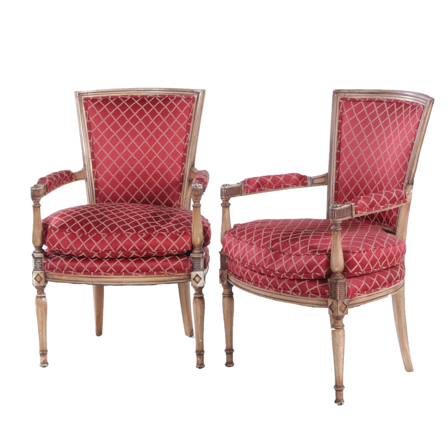 Pair of Louis XVI Style Painted Armchairs