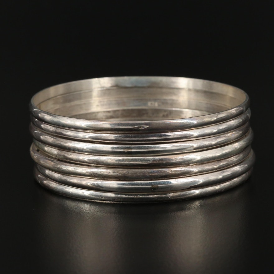 Sterling Silver Bangle Bracelet Set