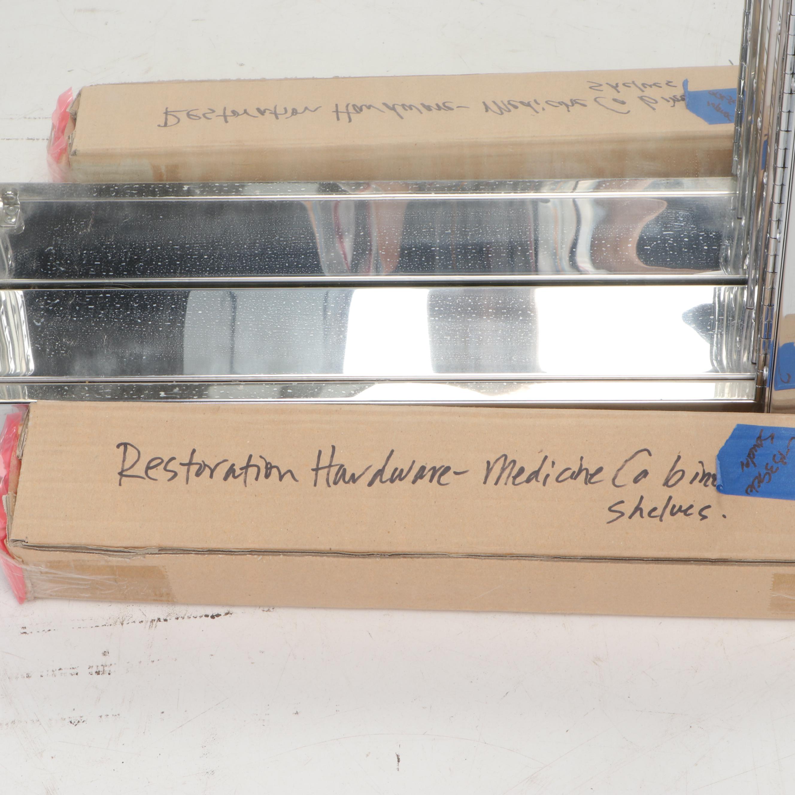 Restoration Hardware Polished Chrome Framed Medicine Cabinet