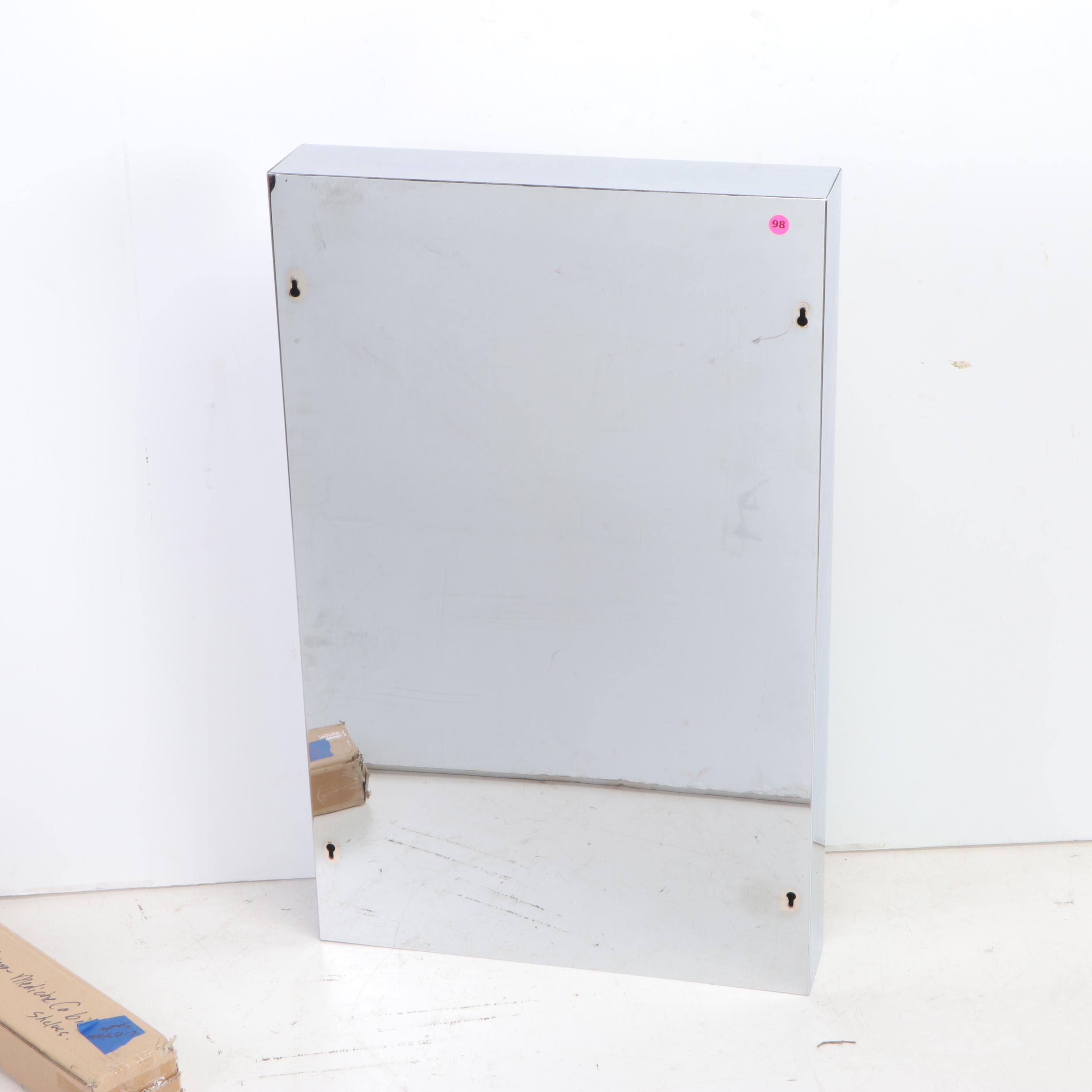 Restoration Hardware Polished Chrome Framed Medicine Cabinet