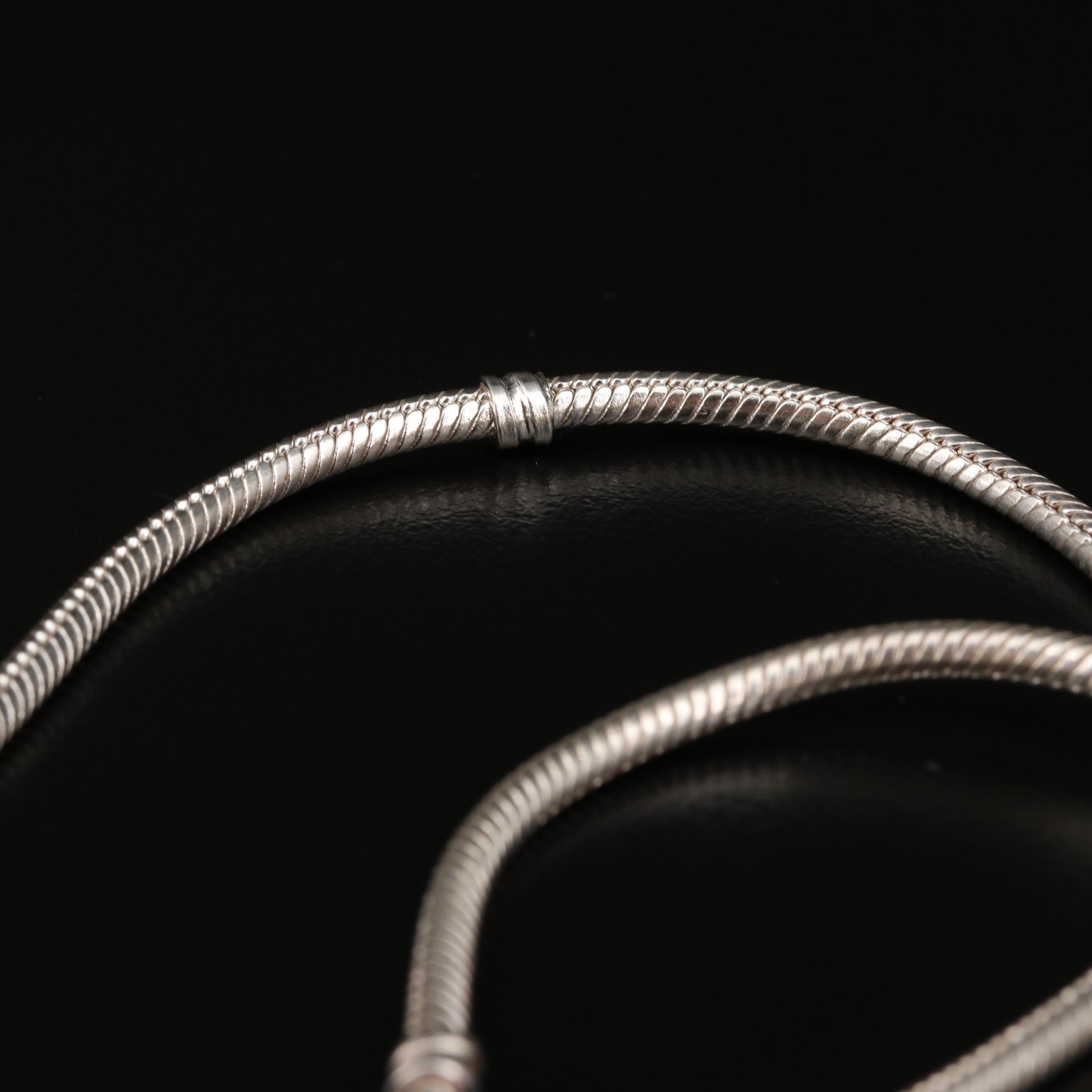 Pandora Sterling Silver Pearl and Cubic Zirconia Charm Necklace