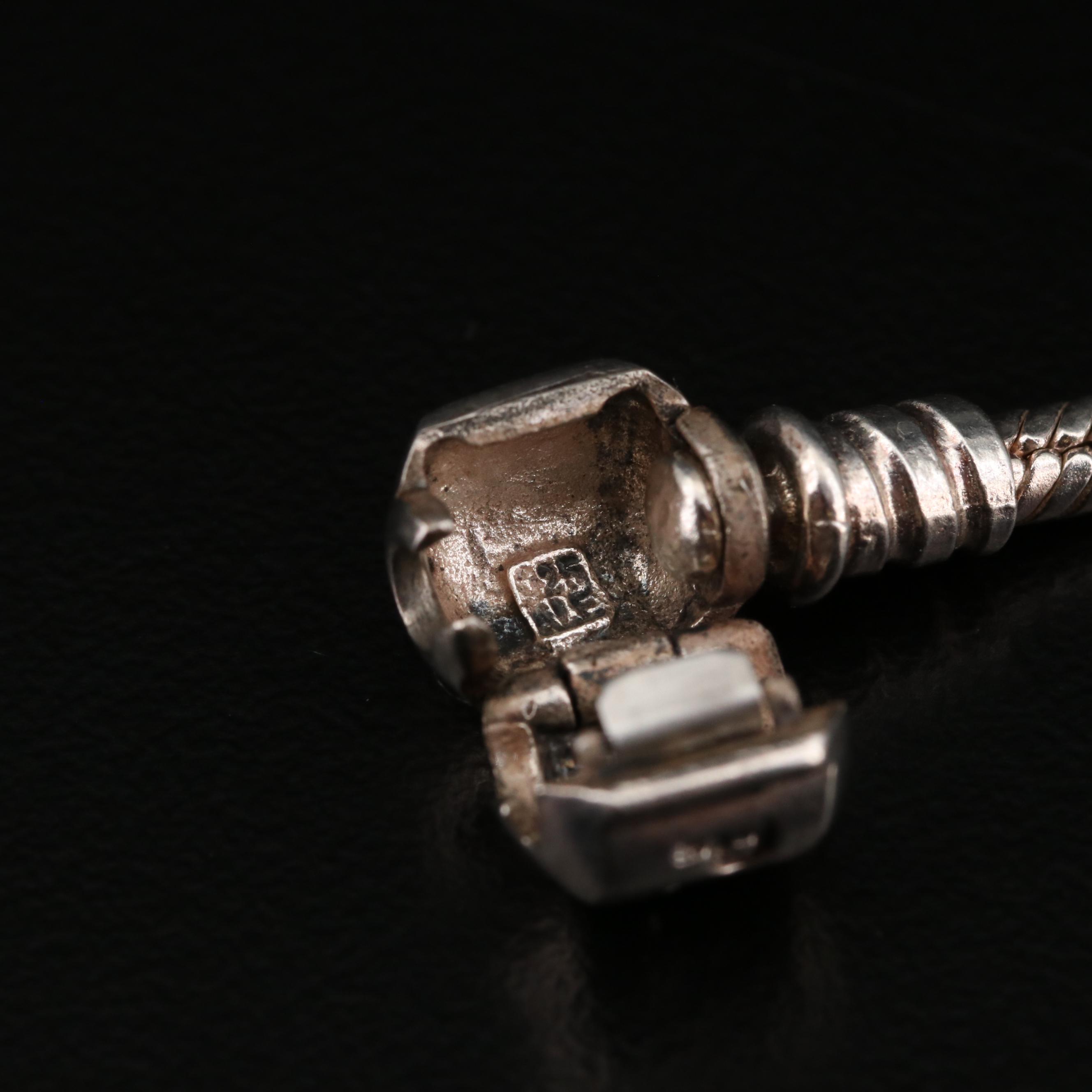 Pandora Sterling Silver Pearl and Cubic Zirconia Charm Necklace