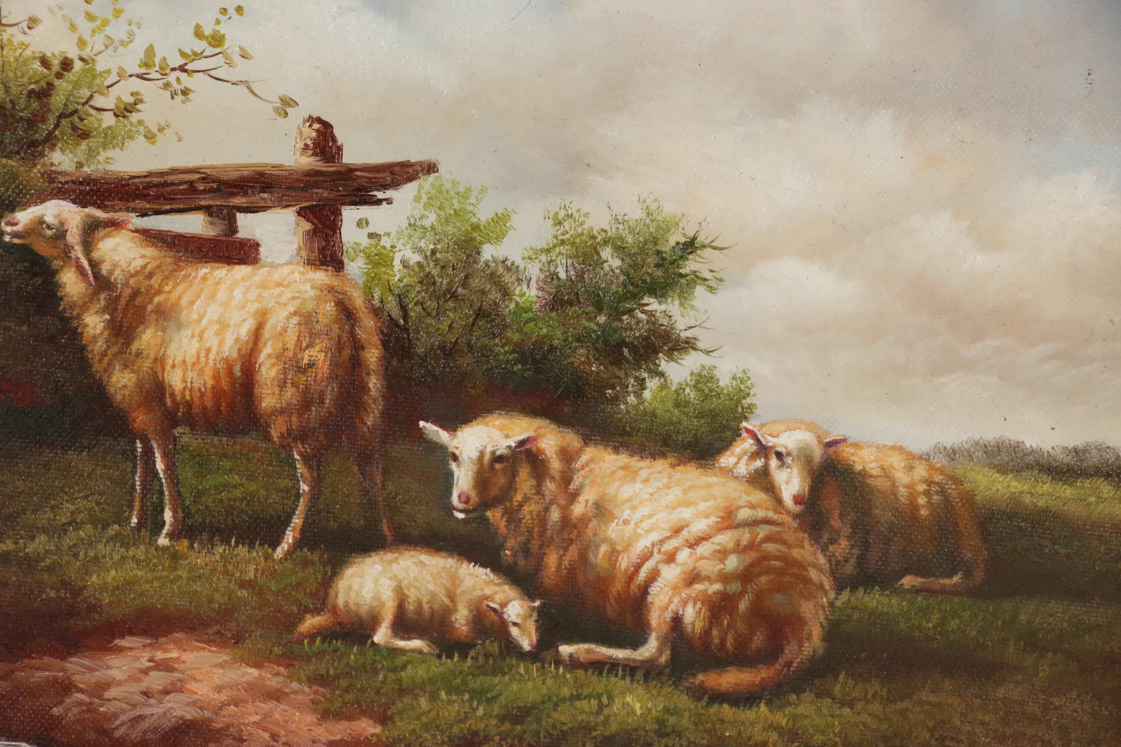 Pastoral Landscape with Sheep Oil Painting