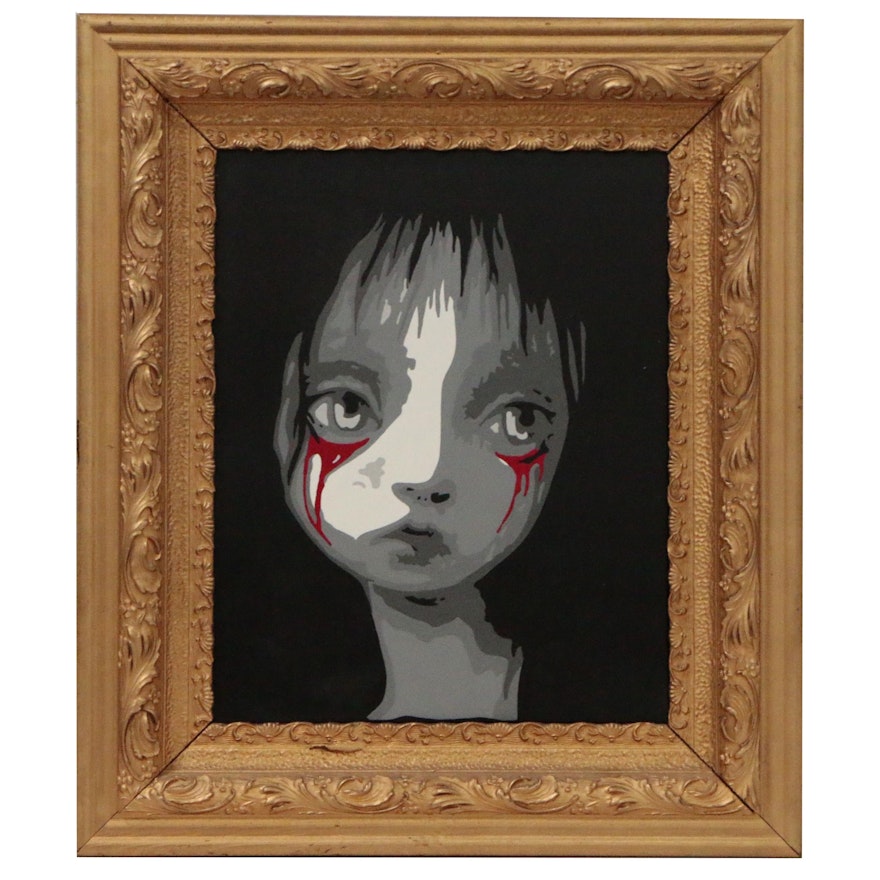 Acrylic Painting in the Manner of Mark Ryder "Demon Child", 21st Century