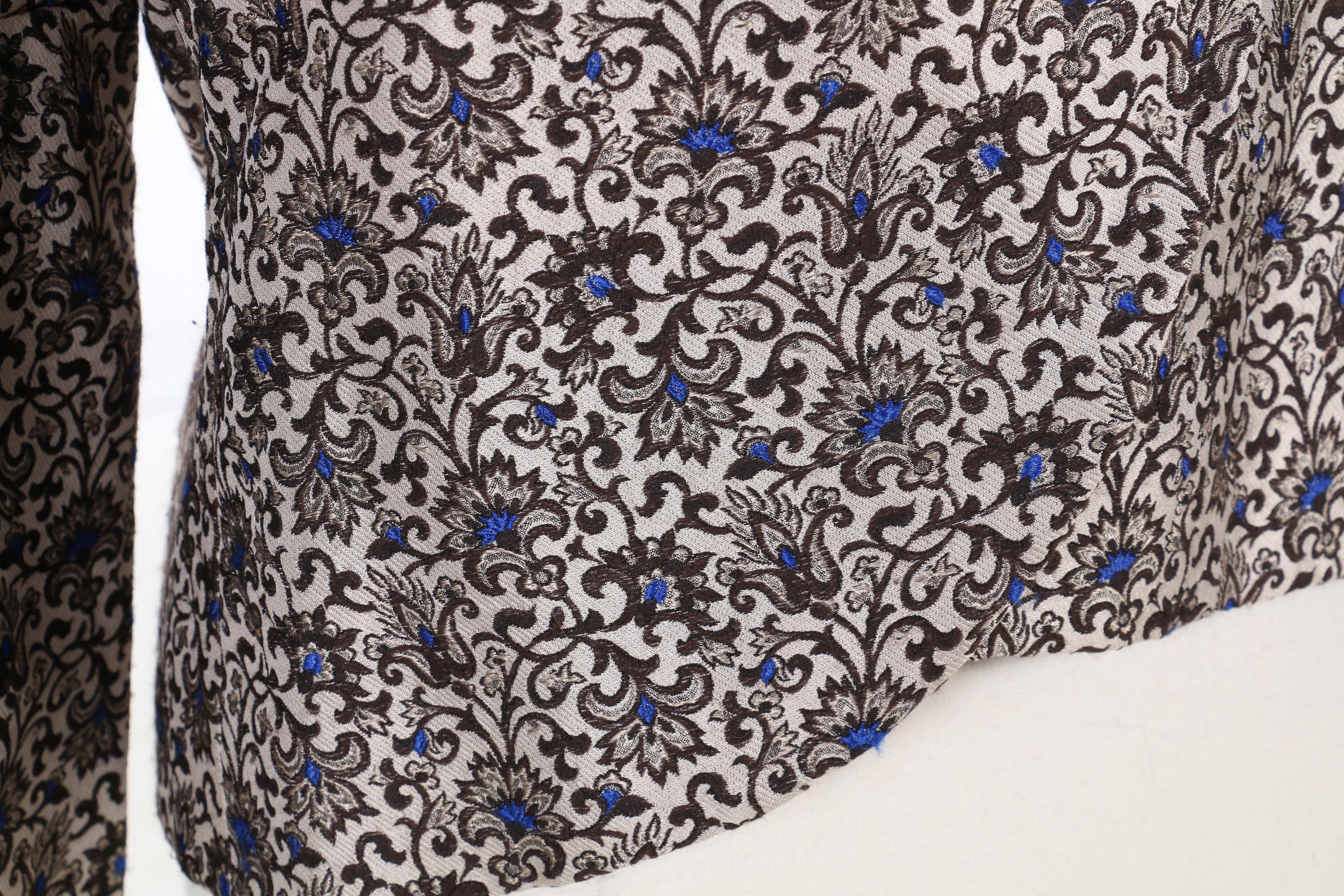 Christian Rupert Wrap-Front Brocade Crop Jacket with Sable Fur Collar