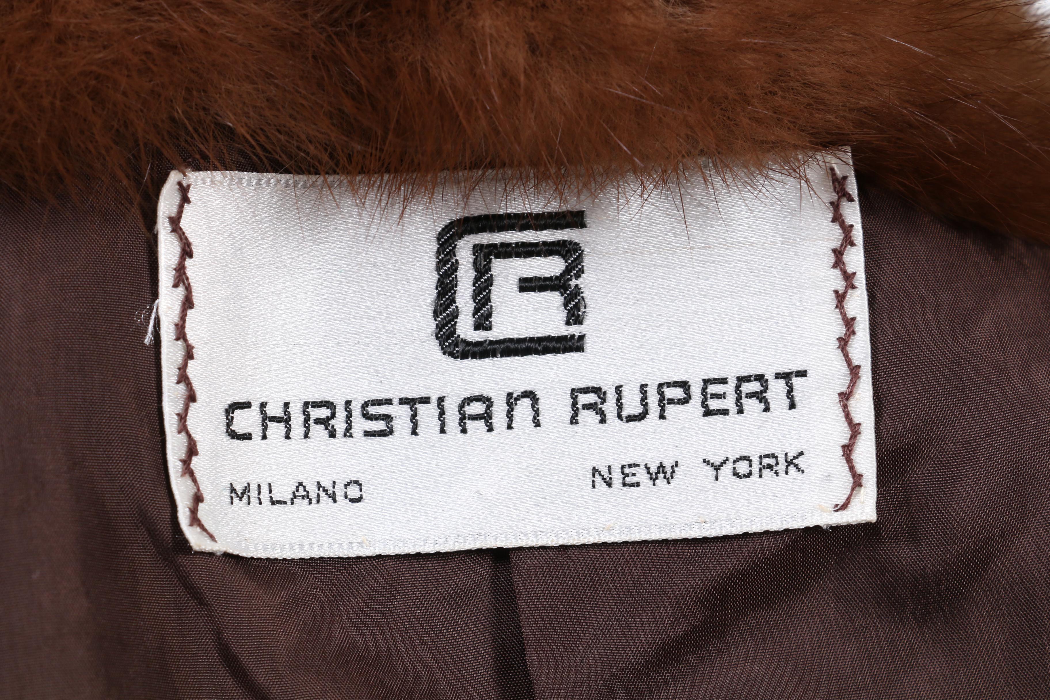 Christian Rupert Wrap-Front Brocade Crop Jacket with Sable Fur Collar