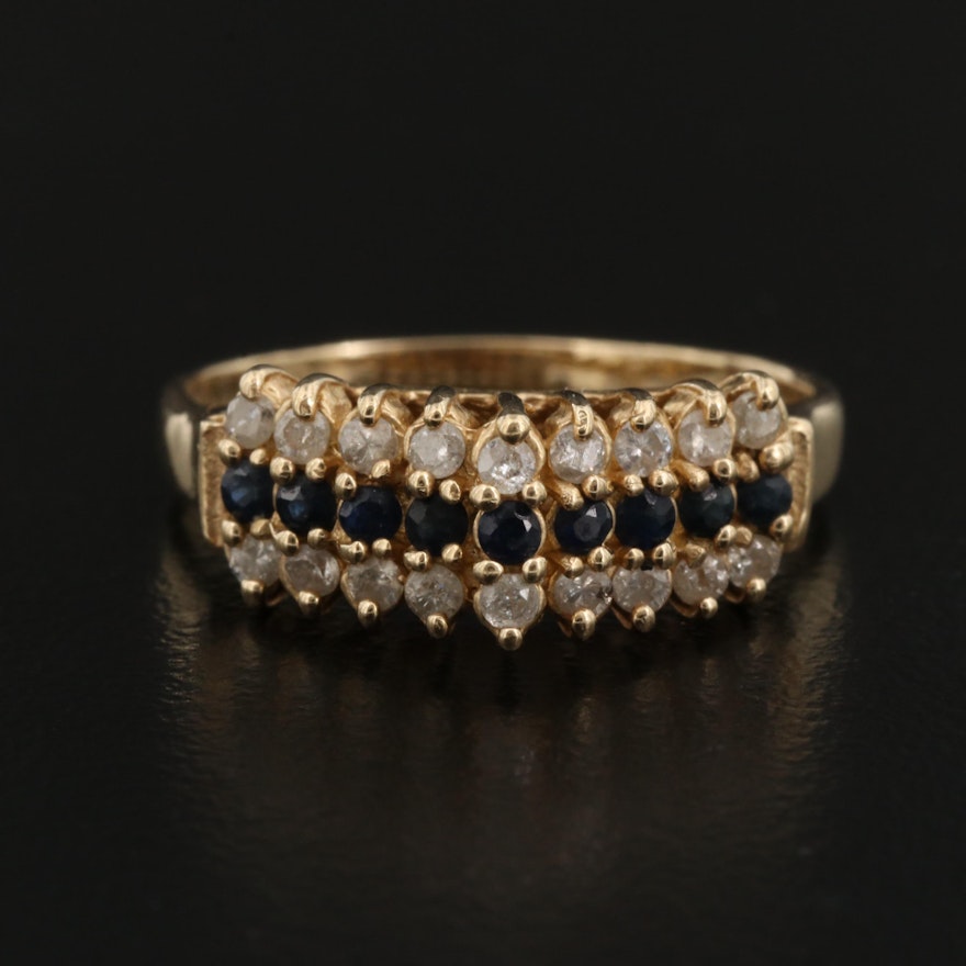 14K Sapphire and Diamond Ring