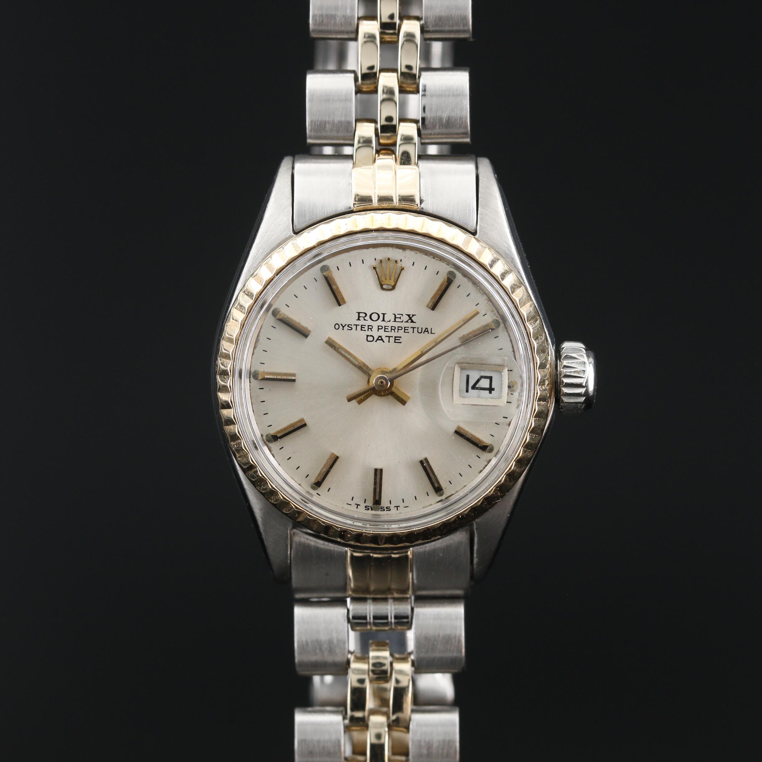 1968 Rolex Oyster Perpetual Date 14K and Stainless Steel Automatic Watch