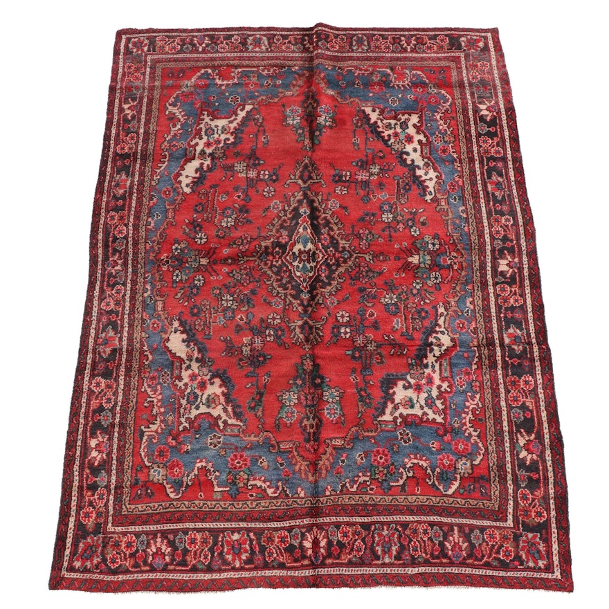 6'9 x 9'11 Hand-Knotted Persian Kashan Wool Rug