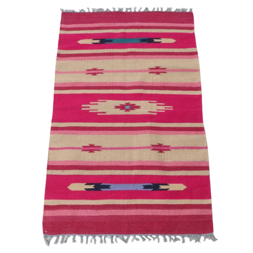 3'2 x 5'4 Handwoven Indo-Turkish Kilim Rug, 2000s