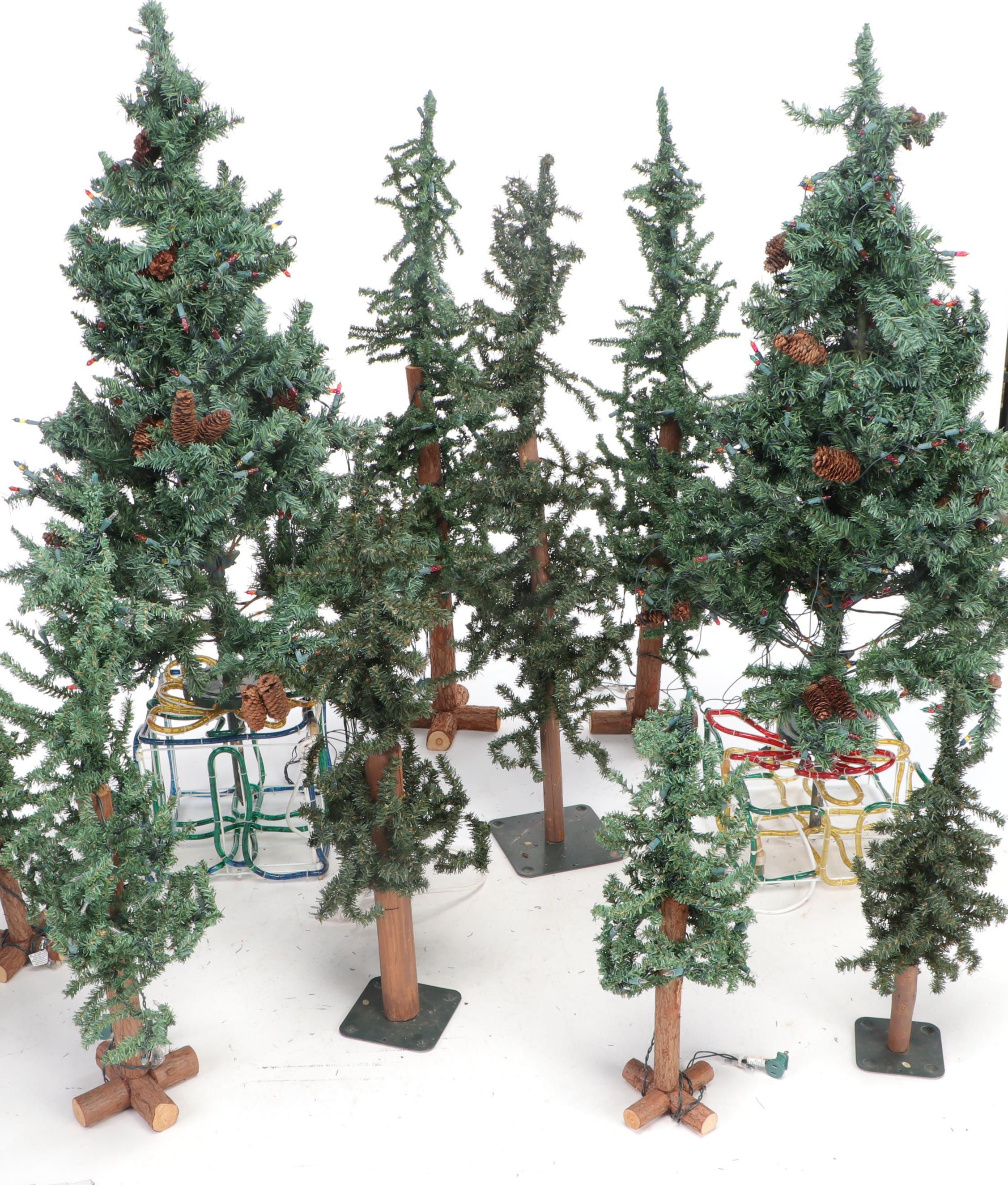 Frontgate Artificial Pre-Lit Christmas Trees with Other Christmas Decor