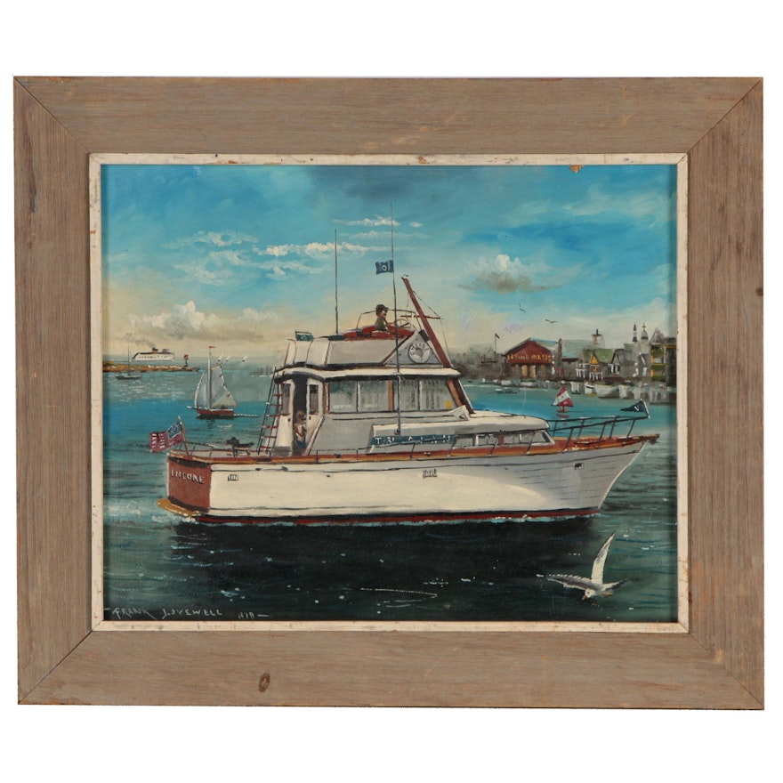 Frank Lovewell Nautical Scene Oil Painting, 1978