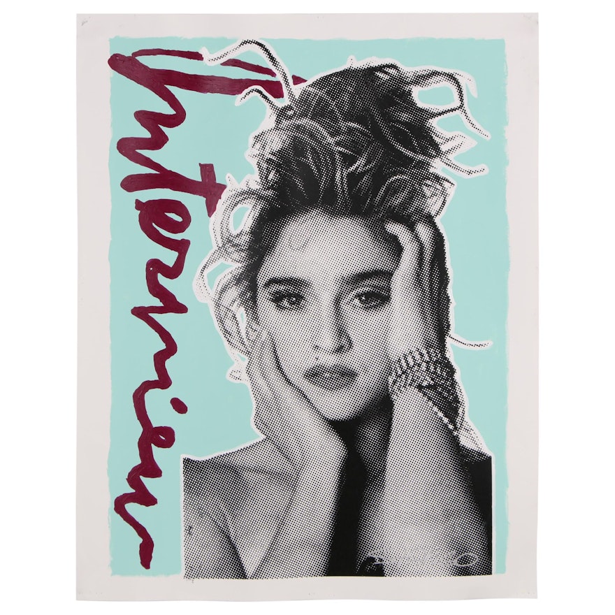 John Stango Monumental Mixed Media Painting "Madonna/Interview"