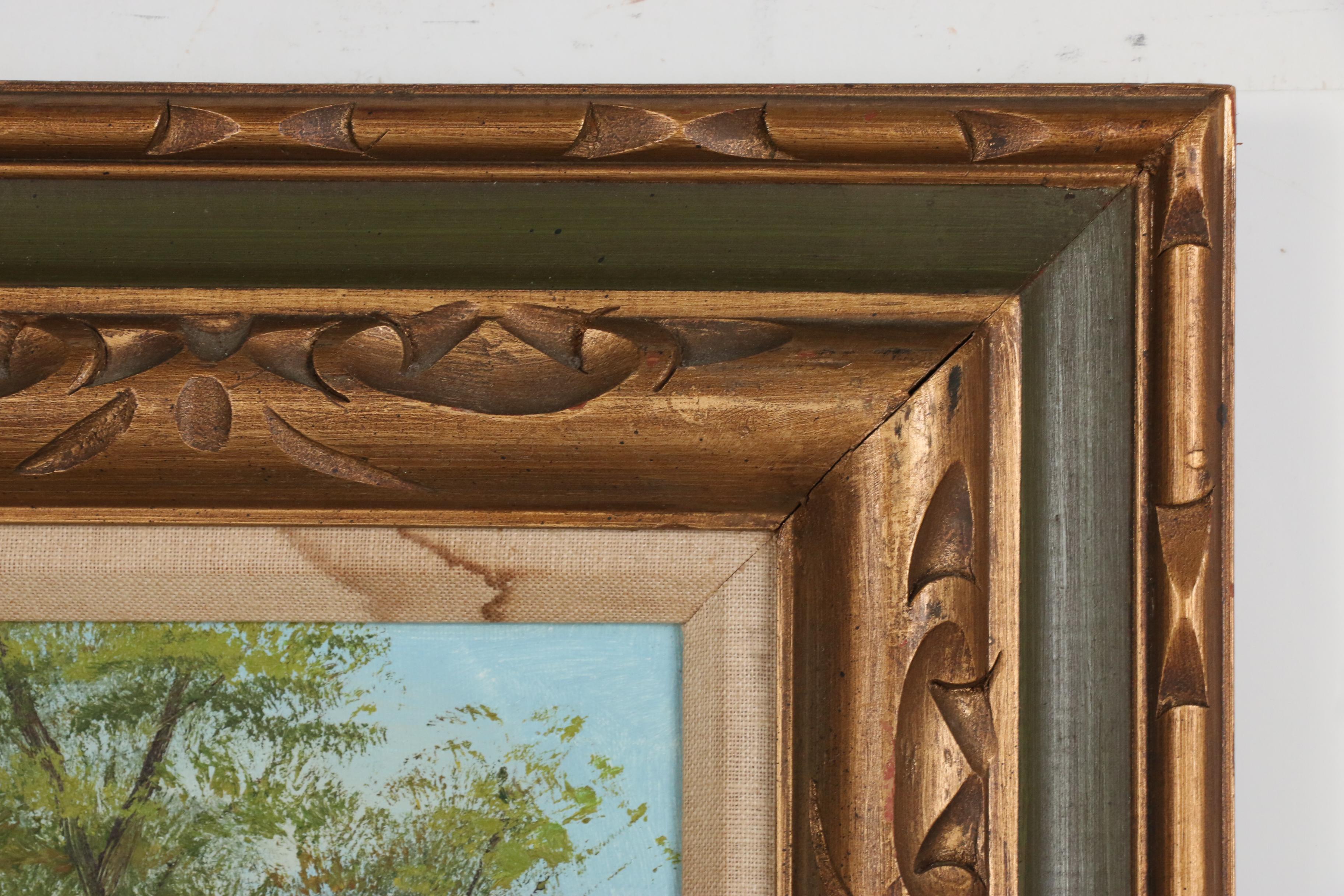 Anthony Cabbetti Lakeside Landscape Oil Painting, Late 20th Century