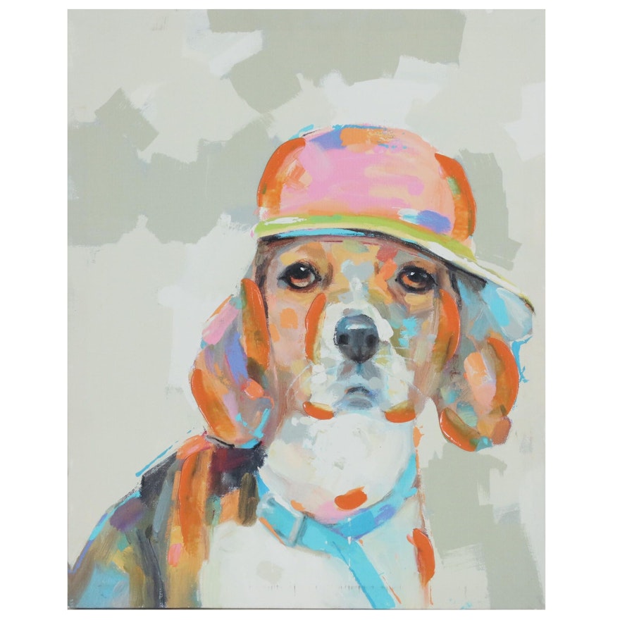 Embellished Giclée of Dog Portrait