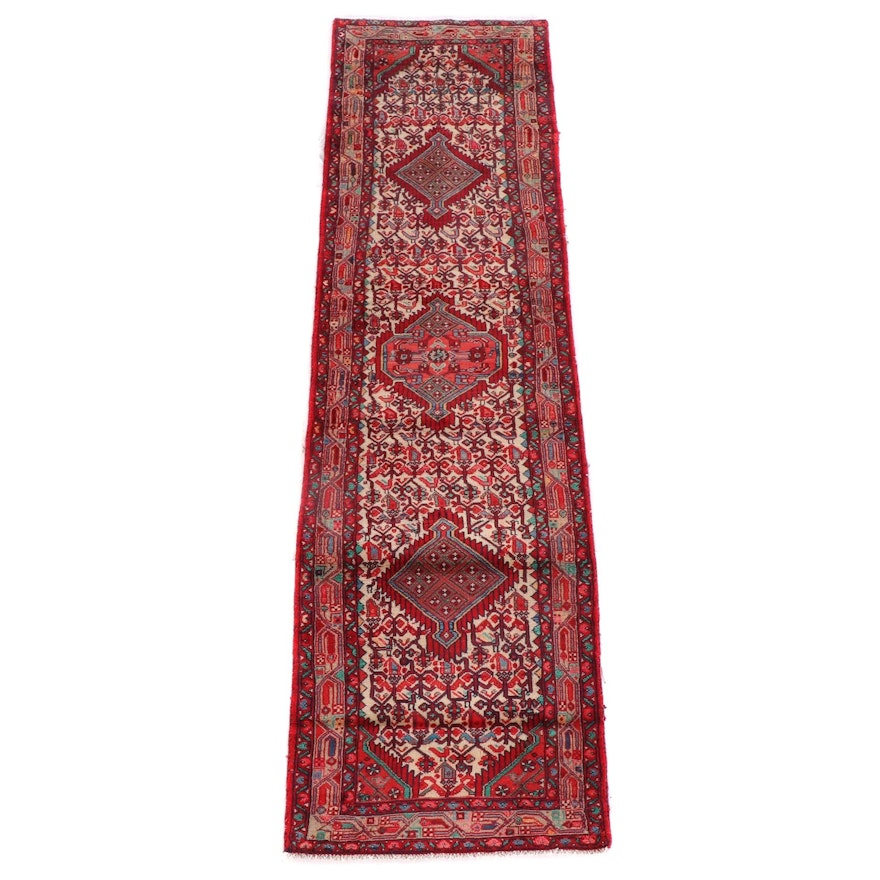 2'9 x 9'10 Hand-Knotted Persian Karaja Wool Carpet Runner