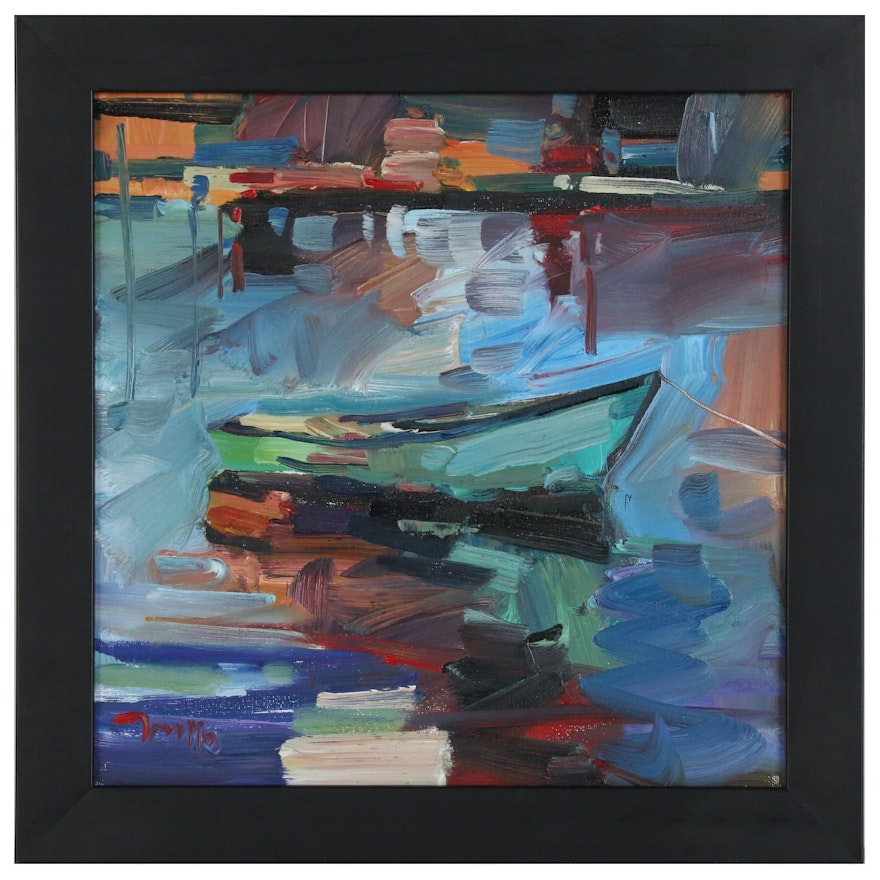Jose Trujillo Oil Painting "The Row Boat"