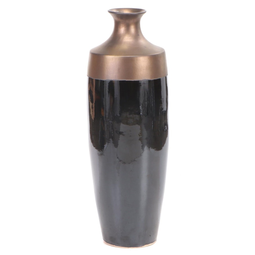 Bronze Metallic Glaze Ceramic Floor Vase