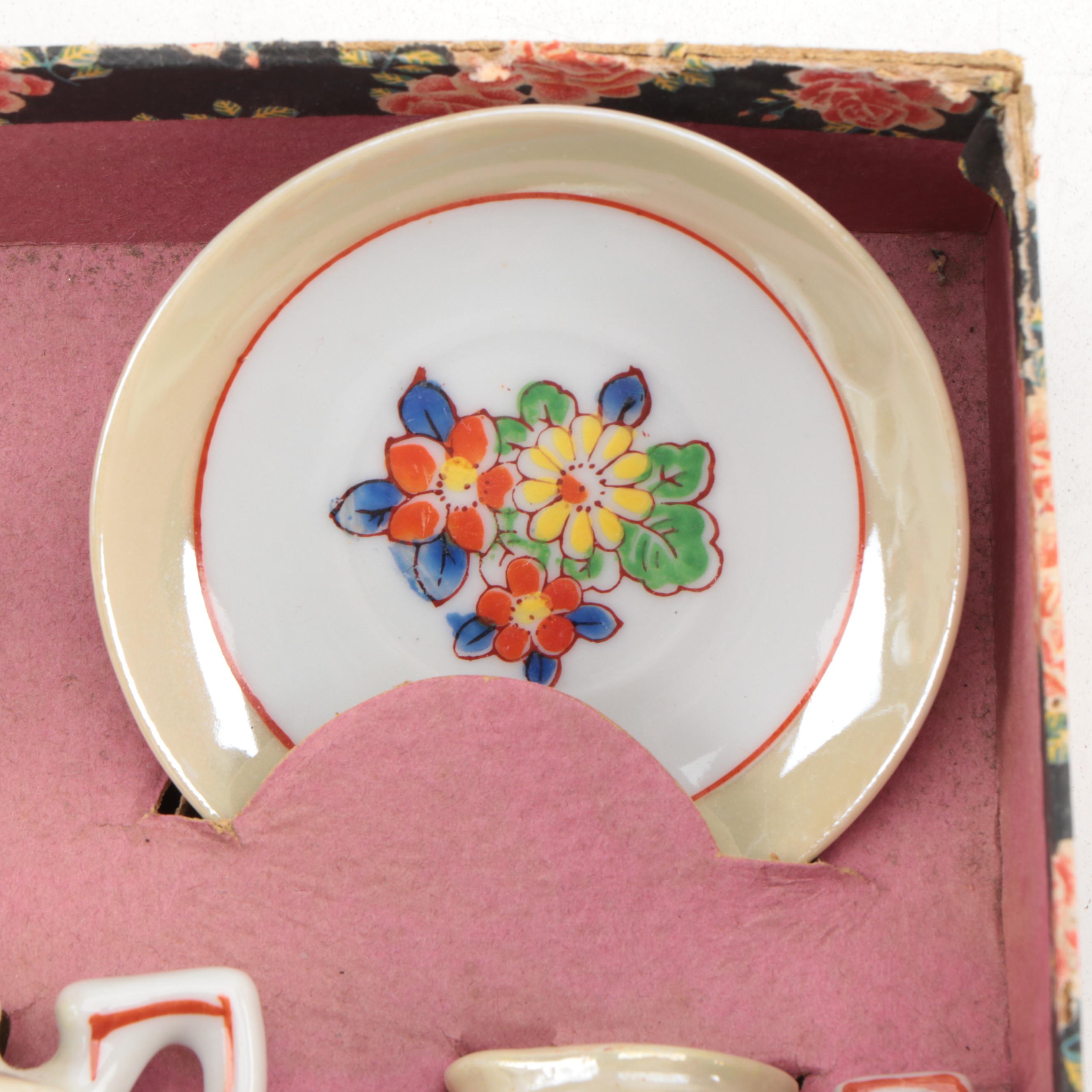 Japanese Porcelain Lustreware Toy Tea Sets in Boxes, Mid-20th Century