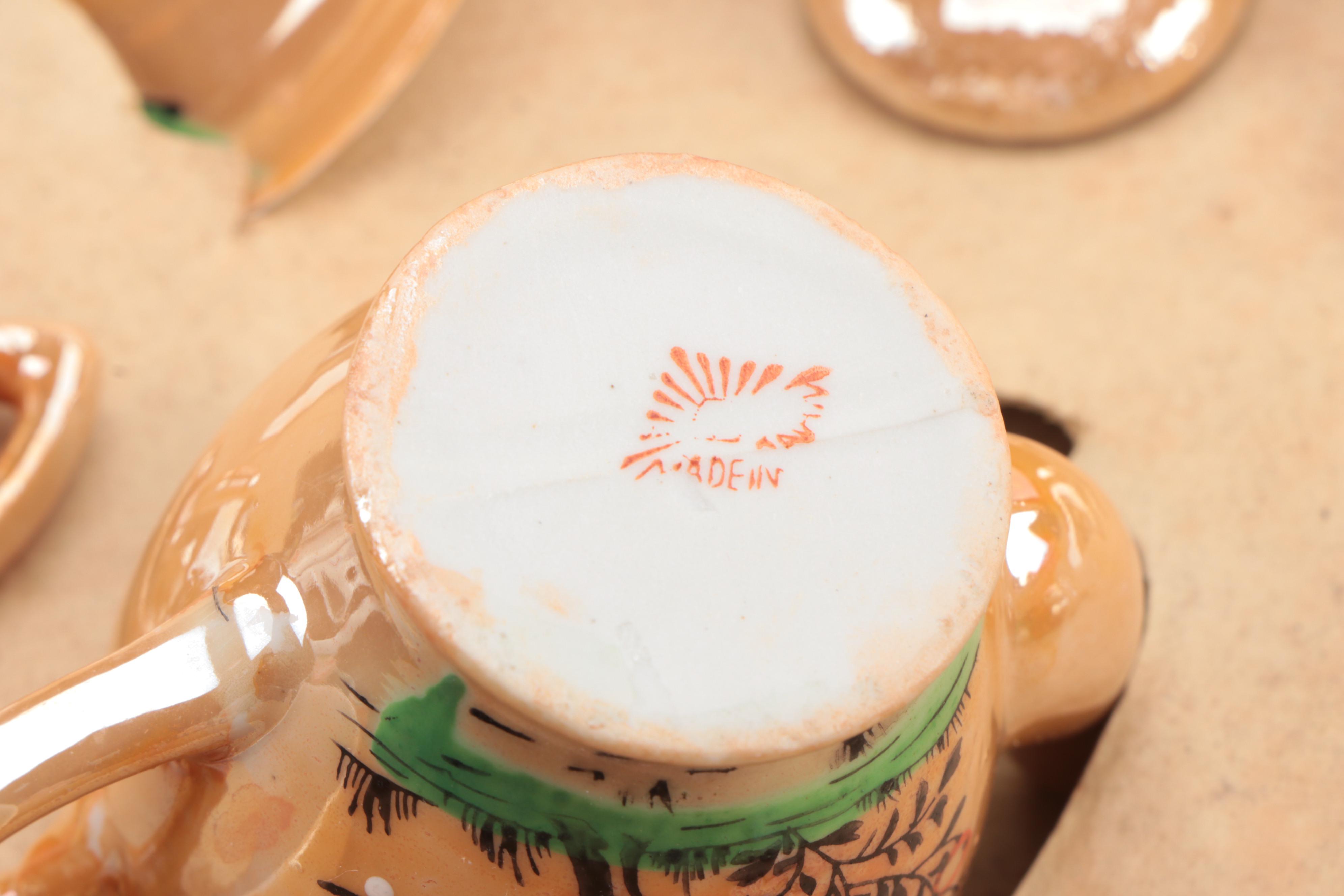 Japanese Porcelain Lustreware Toy Tea Sets in Boxes, Mid-20th Century