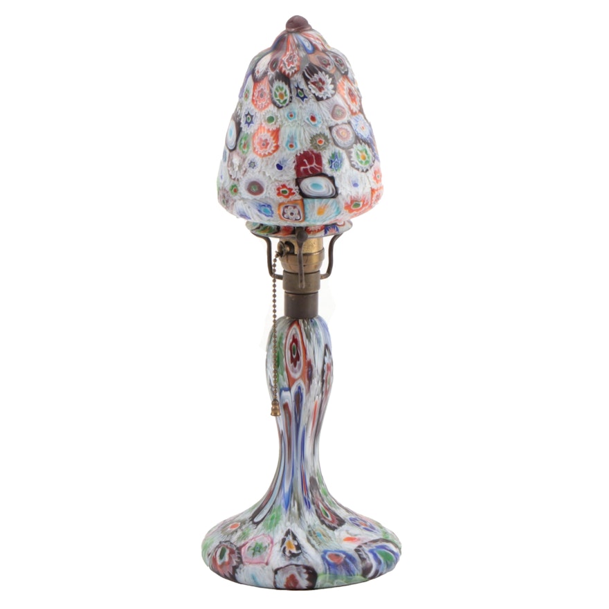 Blown Glass Millefiori Boudoir Lamp