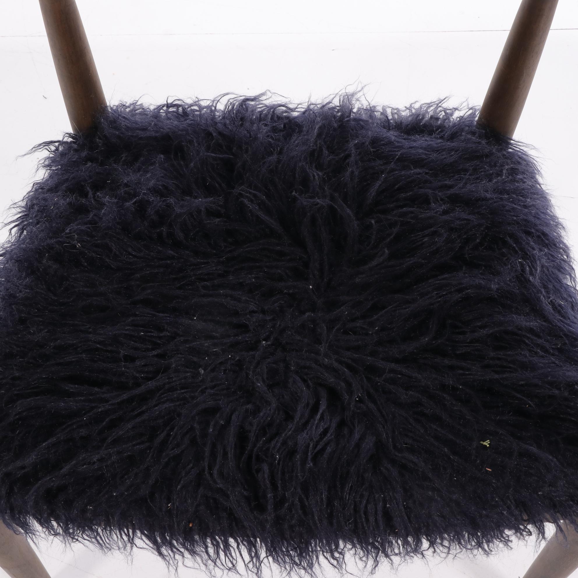 Threshold Walnut and Faux Fur Arm Chair